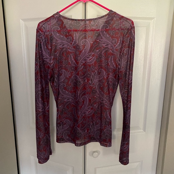 Grunge whimsigoth Sheer Ruched front button up - Picture 3 of 4